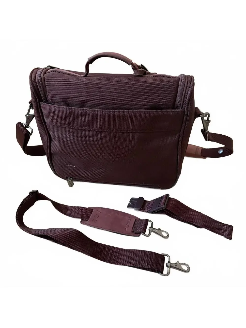 Briggs & Riley Travel Bag Hanging Tote Crossbody Strap Ballistic Burgundy Unisex